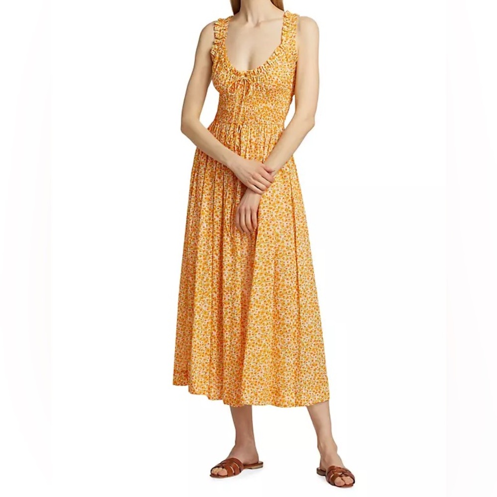 Doen Emmaretta Orange Floral Dress